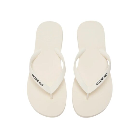 Balenciaga Thong Sandal in White & Black 38 With Box Womens Flip Flops - Picture 1 of 14